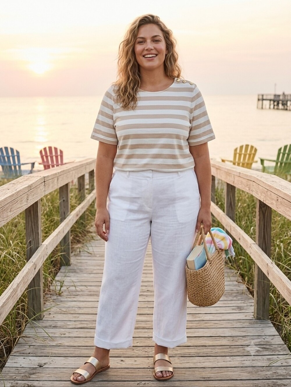 J. Crew Factory Nautical Coastal Top XXL